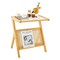 Boho End Table Wicker Rattan Glass Top Side Table Z Shaped Frame Nightstand Magazine Storage Shelf Accent Table Living Room